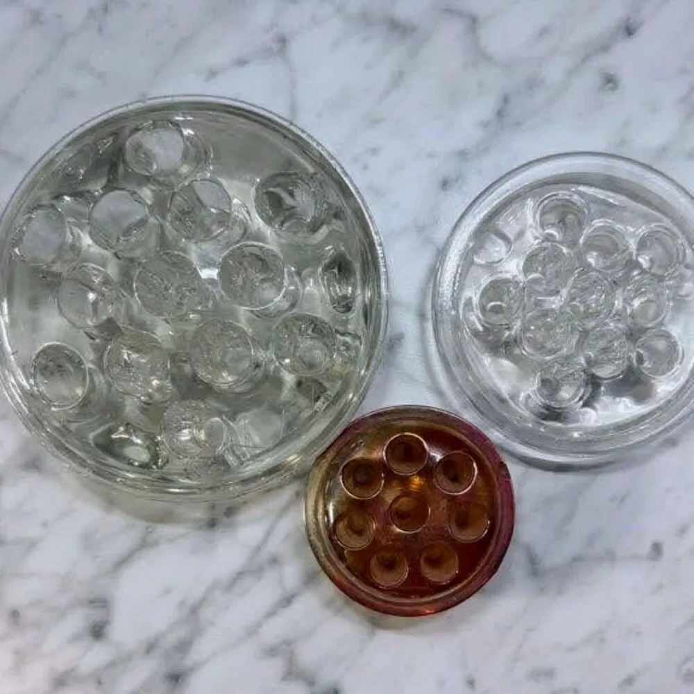 Vintage Glass Flower Frog Lot of 3 - Includes Westmoreland Marigold No. 1850